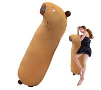 Oreiller Long Animal En Peluche Compagnon Doux et Apaisant pour le Coucher | Coussin Décoratif Peluche Capybara Pour Garçons Filles Petite Amie Adultes Adolescents Canapé Lit Dortoir Siège Auto