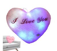 Oreiller lumineux lumineux - Oreillers décoratifs en forme de cœur LED créatifs en peluche | Peluche câline I Love You 14,17 pouces, veilleuse en peluche pour décoration de ho