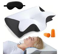 Oreiller Neckhaven, Oreiller Cervical en Mousse à Mémoire De Forme, Oreiller Rafraîchissant pour L'hôtellerie, Oreiller Anti-ronflement Et Apnée du Sommeil, Contour Orthopédique Ergonomique Black