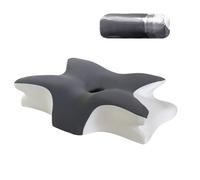 Oreiller Papillon À Mémoire De Forme 60x40x13cm - Soutien Cervical Ergonomique Pour Un Sommeil Profond Gris Foncé