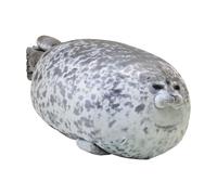 Oreiller phoque - Peluche de 30,5 cm - Coussin avec design réaliste de sceau - Coussin de sieste et de voyage souple pour le bureau