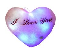 Oreiller phosphorescent | Oreiller en peluche en forme de cœur lumineux avec éclairage LED, « I Love You » pour la Saint-Valentin, 36 cm, veilleuse douce à câliner pour chambre à coucher, salon