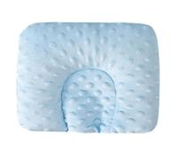 Oreiller pour bébé à tête plate | Prévient et corrige la plagiocéphalie | Maille respirante 3D | Coton bio doux | Entièrement lavable | Forme de la tête du nouveau-né Coussin de nuque (Blue, One Size)