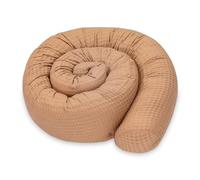 Oreiller pour dormeur latéral Coussin de Corps de Serpent 300 cm Coton Gaufre - Oreiller Long Rouleau de lit Oreiller de Couchage Oreiller Tour de Cou Oreiller Marron