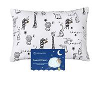Oreiller pour Tout-petit avec Taie - 33 x 45 cm Hypoallergénique pour Enfants, Doux en 100% Coton Biologique - Lavable Machine, Petit Format pour Lit de Bébé