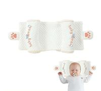 Oreiller profilé de soutien, en coton bio respirant et lavable, coussin doux de soutien du cou pour berceau, poussette et berceau, usage quotidien à la maison (rose)