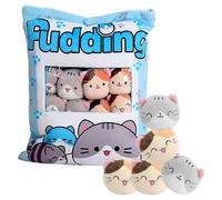 Oreiller Pudding, Jouet pour Chat Enfants Oreiller Chat Kawaii Oreiller en Peluche Chat Oreiller Mignon Kawaii Trucs Kawaii Peluche Chat pour Enfants Peluches Mignonnes Snack Doux Oreiller en Peluche