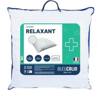 Oreiller relaxant - 60 x 60 cm - Moelleux - BLEU CALIN - Blanc