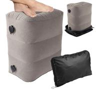 Oreiller repose-pieds gonflable pour voyage en avion, hauteur réglable, portable pour enfants et tout-petits, oreiller de voyage le plus important pour avions, voitures, trains, bureau (gris)