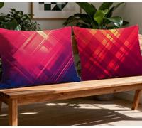 Oreiller Rouge Oreiller 40x70cm Lot de 2 Coussin Canape Treillis,Oreiller Rectangulaire avec Fermeture Eclair Cachée,2026 Nouveau Velours Housse de Coussin pour Décoration Salon Canapé Chaise O-1099O