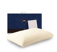 Oreiller Talalay 100% Latex Naturel, Aide À Soulager La Douleur Et La Pression, Pas De Mousse À Mémoire De Forme, Oreiller en Latex Profond Parfait avec Taie d'oreiller Lavable (Mi-Ferme, 70 × 40 cm)