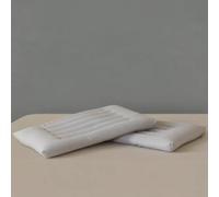 Oreiller ultra fin pour adultes, coussin plat bas en coton doux pour soulager le cou, oreiller plat respirant pour les personnes dormant sur le dos et le ventre (gris, allongé 1 cm)