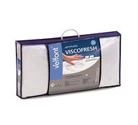 Oreiller viscoélastique perforé avec double taie 100 % coton thermo-régulateur (70 cm)