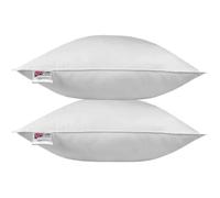HOMESCAPES Oreiller 80x80 cm Lot de 2, Oreillers en Plumes de Canard et Coton, Hypoallergénique et Anti acarien, Coussin lit Adulte
