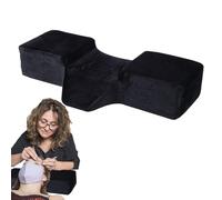 Oreillers de cils pour extensions de cils - Oreiller ergonomique en mousse à mémoire de forme incurvée avec poche de rangement pour lit d'extension de cils
