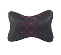 Oreillers de cou voiture en cuir PU des deux côtés, appui-tête confortable, fournitures universelles(Black red)