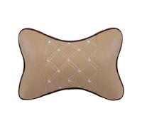 Oreillers de cou voiture en cuir PU des deux côtés, appui-tête confortable, fournitures universelles(Cream-colored)