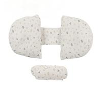 Oreillers de Grossesse Housse de Coussin Ajustable en Forme de U pour Femmes Enceintes Soutien pour le Dos, les Jambes et le Ventre (Gris)