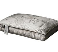 Oreillers de lit Queen Size, oreiller rempli de soie de mûrier, taie d'oreiller jacquard en coton 100 fils, oreiller doux alternatif en duvet pour dormeurs sur le dos, le ventre ou sur le côté,A