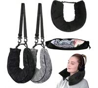Oreillers de voyage pouvant être remplis de vêtements, taies d'oreiller de bagage, rembourrage doux en peluche, oreillers en forme de U multifonctionnels, pouvant être utilisés comme oreillers, oreill