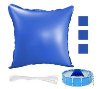 Oreillers Gonflables dhiver, Afenau 120cm Coussin dair de Piscine Hiver avec Trous et Corde, 0,28 mm dépaisseur Coussin Piscine Hivernage, PVC Coussin de Piscine Hiver pour Abri de Pisc, Carré