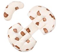 Oreillers Imprimé Ours Doux Maternité Oreiller Soutien pour Dos Ventre des Femmes Enceintes Oreiller Amovible