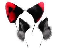 Oreilles d'animaux faites main en fausse fourrure ultra douce au toucher réaliste, couvre-chef ajustable pour femmes et hommes, motifs anima