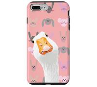 Oreilles d'animaux Kawaii Super Mignons, Visages Amusants d'oie Rose Coque pour iPhone 7 Plus/8 Plus