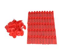 Oreilles de bétail numérotées, carte d'identification vivante, 100 jeux avec épingles pour vaches et moutons, un système de suivi des animaux pour la ferme (Rouge)