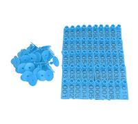 Oreilles de bétail numérotées, carte d'identification vivante, 100 jeux avec épingles pour vaches et moutons, un système de suivi des animaux pour la ferme (Bleue)