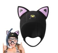 Oreilles de chat avec capuche pour costume en néoprène : bonnet en néoprène souple, bonnet de plongée, ajustement élastique isolé avec un style mignon | Bonnets thermiques confortables pour aventures