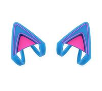 Oreilles de chat fluorescentes en silicone phosphorescentes compatibles avec les casques de jeu Bose/Razer/HyperX/Corsair/SteelSeries Arctis/Edifier (bleu)