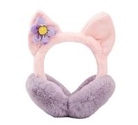YILPA Cache-Oreilles Mignon Design Oreilles de Chat - Doux, Chauds et Pliables en Peluche d'Hiver - Chapeaux Accessoires d'Hiver pour Filles et Femmes (Violet)