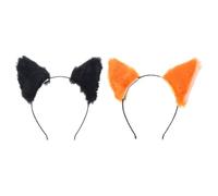 Oreilles de Chat Noir en Peluche 2 Pièces Serrage-tête | Accessoire Coiffure Féminin, Usage Maquillage et Lavage du Visage, Style Joli et Confortable, pour Amie ou Épouse