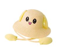 Oreilles de lapin chapeau de soleil léger accessoires photo respirant à la enfants chapeau de plage été parasol chapeau, JAUNE