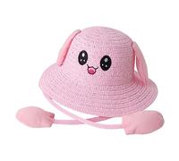 Oreilles de lapin mobiles chapeau de soleil Festivals cadeau drôle été parasol chapeau enfants chapeau de plage pour les voyages en, ROSE