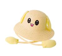 Oreilles de lapin mobiles enfants chapeau de plage léger protection solaire chapeau de soleil été parasol chapeau pour été cosplay, JAUNE