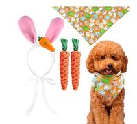 Oreilles de lapin pour chien - Tenue de Pâques - Mignon costume de lapin - Bandana - Bandeau de Pâques - Snoods - Lapin - Fournitures pour bouledogue, pitbulls, caniche, chiot