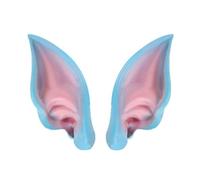 Oreilles d'elfe douces, 2 pièces, oreilles d'elfe en Latex écologique, accessoires de Cosplay élastiques et doux pour fête d'halloween, photographie, oreilles d'elfe de Cosplay Bleu Taille unique