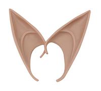 Oreilles d'elfe souples pointues pour déguisement de cosplay, de fée, de lutin, de fête, d'anime - Accessoires pour Halloween, de fête de Noël, de vampire, marron (longues)
