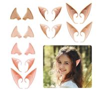 Oreilles D'Elfes,9 Paires Lutin Elfe Oreilles Pointues,Oreilles de Fée,Halloween Elfe Oreille, Elf Ear Latex Oreilles Cosplay,pour Halloween,Noël et Jeux de rôle Cosplay Toute Soirée à Thème