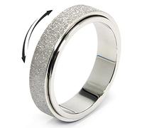 OreilleStar Bague anti-anxiété pour femme - En acier inoxydable - Argenté - Taille 10