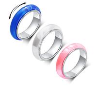 OreilleStar Bague anti-anxiété pour femme en acier inoxydable titane 6 mm de largeur avec patte de chien, chaton, visage de chat, mauvais œil, taille 6, 7, 8, 9, 10, Métal, Aucune pierre précieuse
