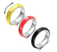 OreilleStar Bague anti-anxiété pour femme en acier inoxydable titane 6 mm de largeur avec patte de chien, chaton, visage de chat, mauvais œil, taille 6, 7, 8, 9, 10, Métal, Aucune pierre précieuse