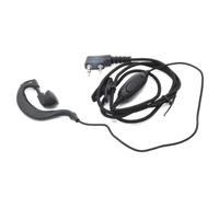 Oreillette 2 broches pour talkie-walkie avec micro PTT, crochet d'oreille en forme de G, câble en nylon tressé compatible avec Baofeng UV-5R UV-82 pour radio bidirectionnelle Kenwood TYT Pofung HYT