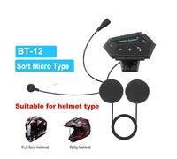 Oreillette Bluetooth 5.0 + CSR 2000 mAh, kit mains libres pour casque intégral/demi-visage BT-12B, interphone