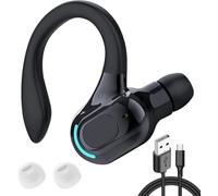 Oreillette Bluetooth 5.2 Mono Sans Fil avec Micro Intégré HD 20h Autonomie | Écouteurs Auriculares tour Oreille 360° Réduction de Bruit Droite Seulement pour iPhone Android PC Bureau Affaires Sport