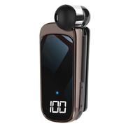 Oreillette Bluetooth Clip Câble Rétractable Autonomie 20h Ecran LED Noir