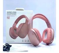 Oreillette Bluetooth Écouteur sans fil Réduction intelligente du bruit Son stéréo Casque de basses lourdes iOS Android AUX PC Gaming Earphone-Rose avec boîte