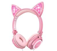 Oreillette Bluetooth IMSMR écouteurs d'oreille de chat, écouteurs filaires pliables écouteurs intra-auriculaires prennent en charge
